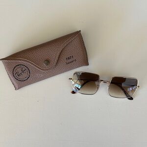 Ray-Ban Gold Frame Square Sunglasses
